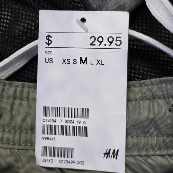 H&M Swim Shorts Men M Gray Quick Dry Beachwear NWT - Picture 3 of 6